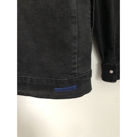 Ezekiel Oversized Black Denim Jacket With Sherpa Collar - Picture 5 of 5